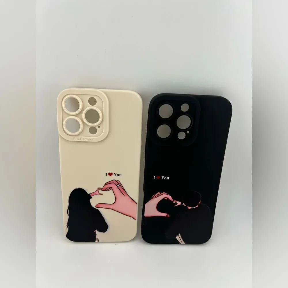 iPhone 16 Pro Max Couple Cases – Matching “I ❤️ You” /Cute & Romantic Gift